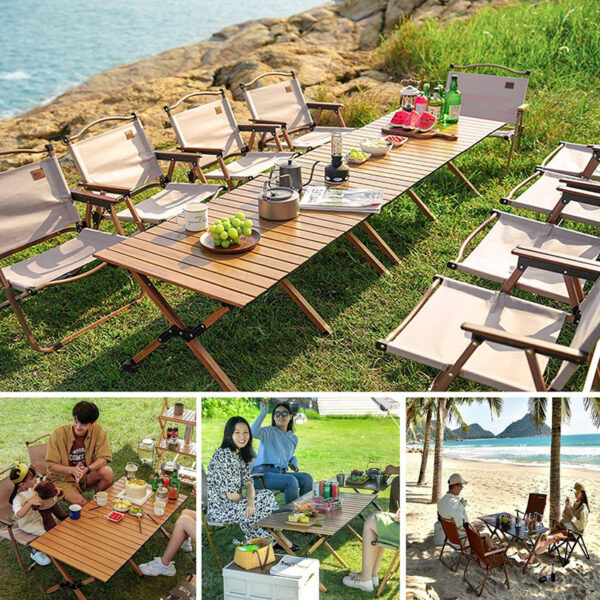 XCY-DS-0056 Wood Foldable Camping Folding Table - Image 3