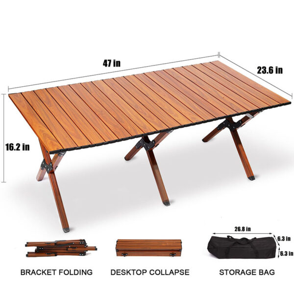 XCY-DS-0056 Wood Foldable Camping Folding Table - Image 2